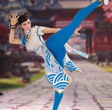 Charger l'image dans la galerie, STAR MAN 1/6 Female Fighter MS-011 Chun-Li Blue Cloud Pattern White Cheongsam Edition
