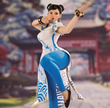 Charger l'image dans la galerie, STAR MAN 1/6 Female Fighter MS-011 Chun-Li Blue Cloud Pattern White Cheongsam Edition