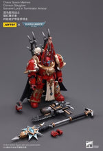 Load image into Gallery viewer, Warhammer 40k Chaos Space Marines Crimson Slaughter Sorcerer Lord in Terminator Armour 1/18 Scale Action Figure