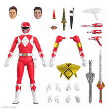 Charger l'image dans la galerie, Figurine Ranger Rouge Mighty Morphin Power Rangers ULTIMATES ! PAR SUPER7 - MARQUE POWER RANGERS (SUPER SENTAI)