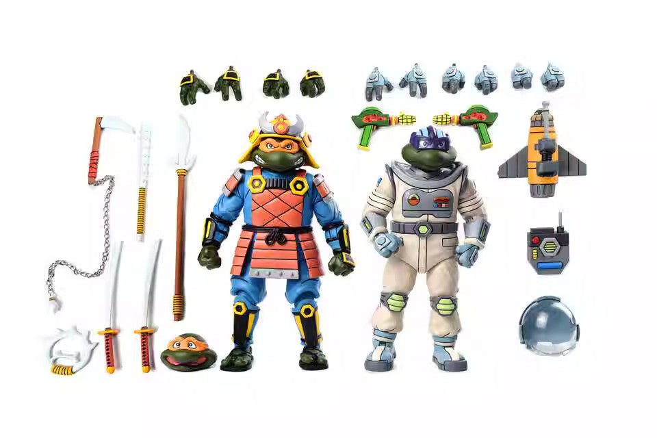 (Précommande) Figurines d'action Teenage Mutant Ninja Turtles Samurai Adventure Michelangelo vs Space Adventure Donatello à l'échelle 1/12