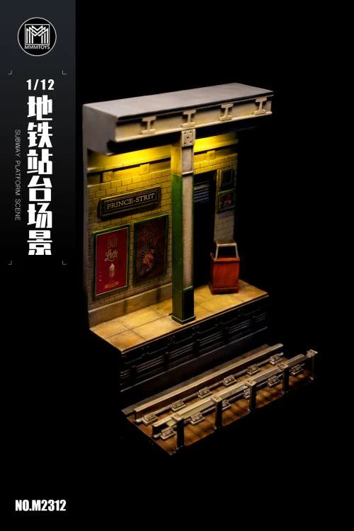 地下鉄プラットフォームシーン 1/12スケール ジオラマベース BY