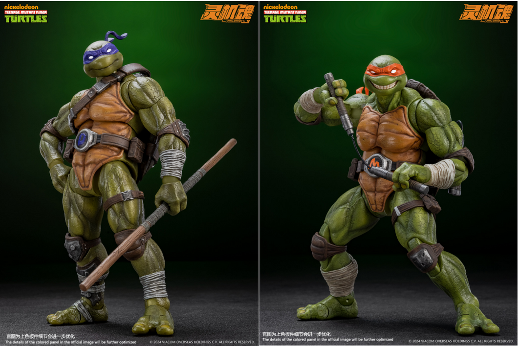 Mety Toyz 1/12 Scale TMNT Michelangelo, Donatello 2 Packs Action Figures