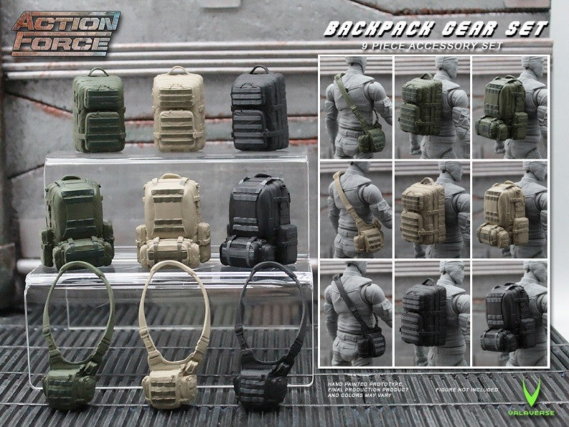 Ensemble d'accessoires pour sacs à dos Action Force à l'échelle 1/12 PAR VALAVERSE - MARQUE ACTION FORCE