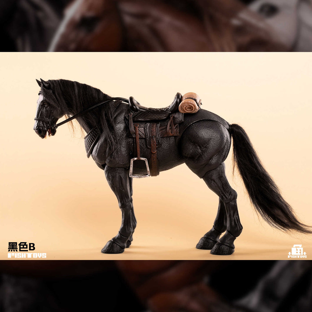 Fish TOYS 1/12 Wilderness Series Basic Horse (Black Ver. B) Animal Action Figure Toy