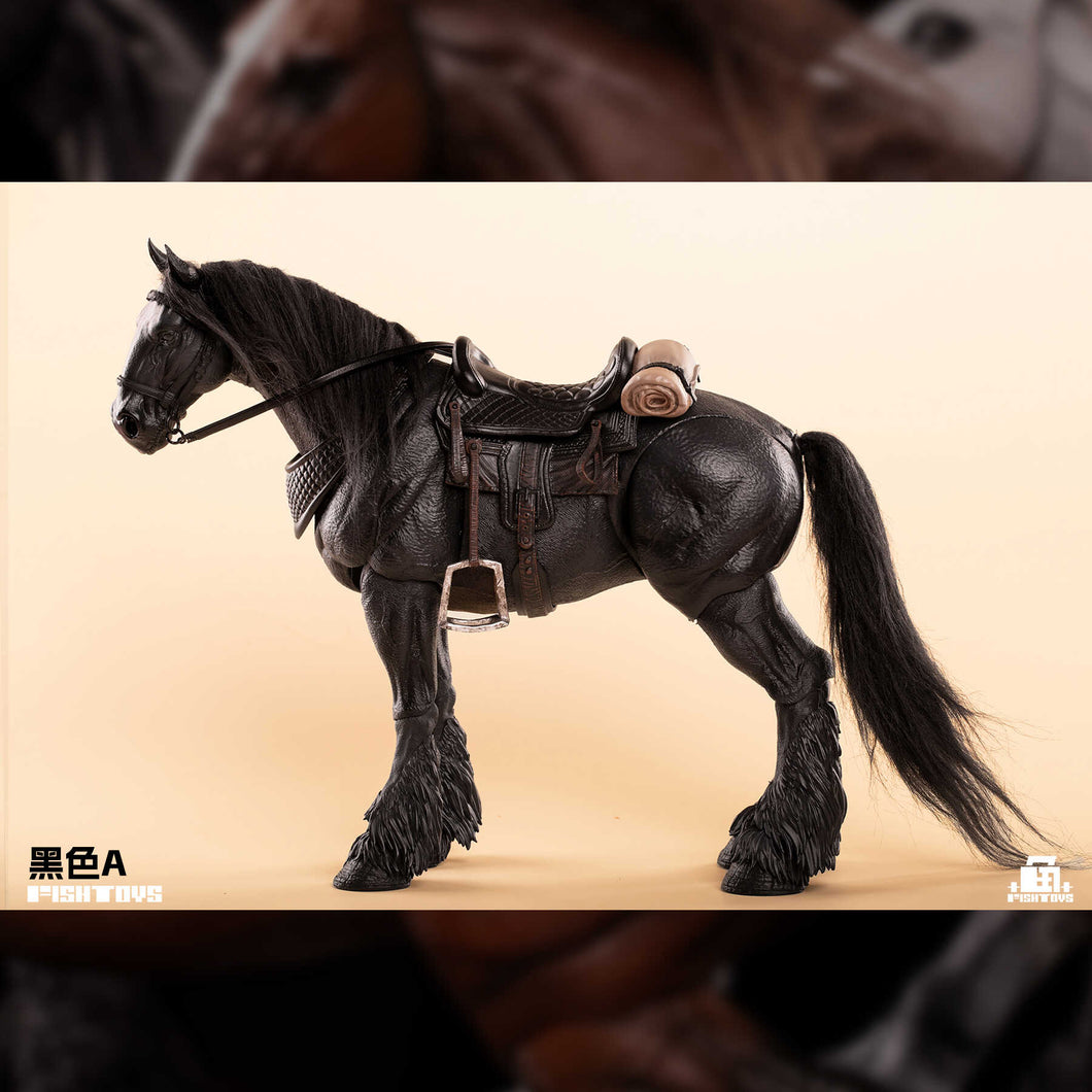 Fish TOYS 1/12 Wilderness Series Basic Horse (Black Ver. A) Animal Action Figure Toy