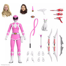 Charger l&#39;image dans la galerie, Figurine Ranger Rose Mighty Morphin Power Rangers ULTIMATES ! PAR SUPER7 - MARQUE POWER RANGERS (SUPER SENTAI) 
