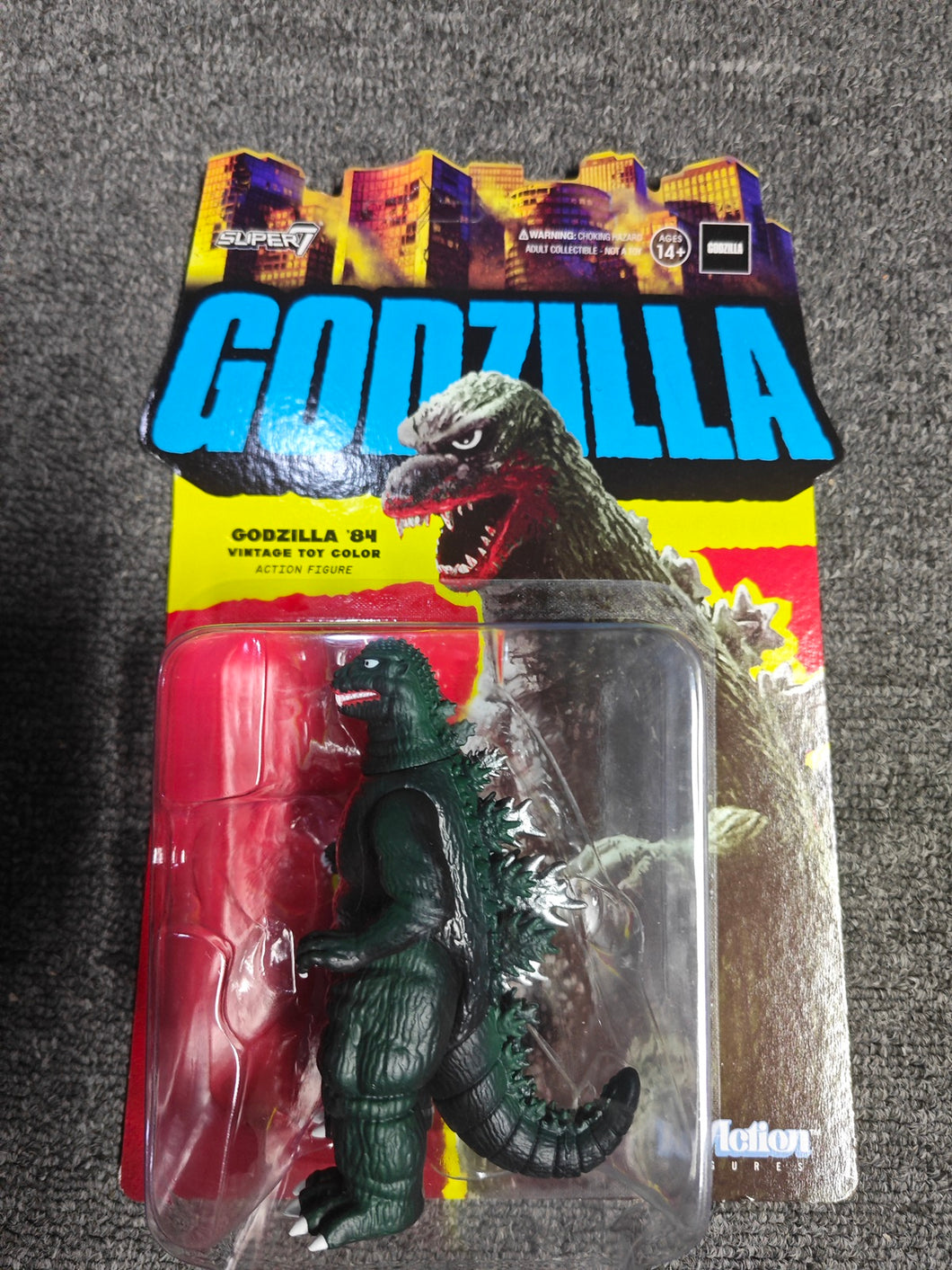 Toho ReAction Godzilla (1984 vintage toy color) Figure BY SUPER7 - BRAND GODZILLA