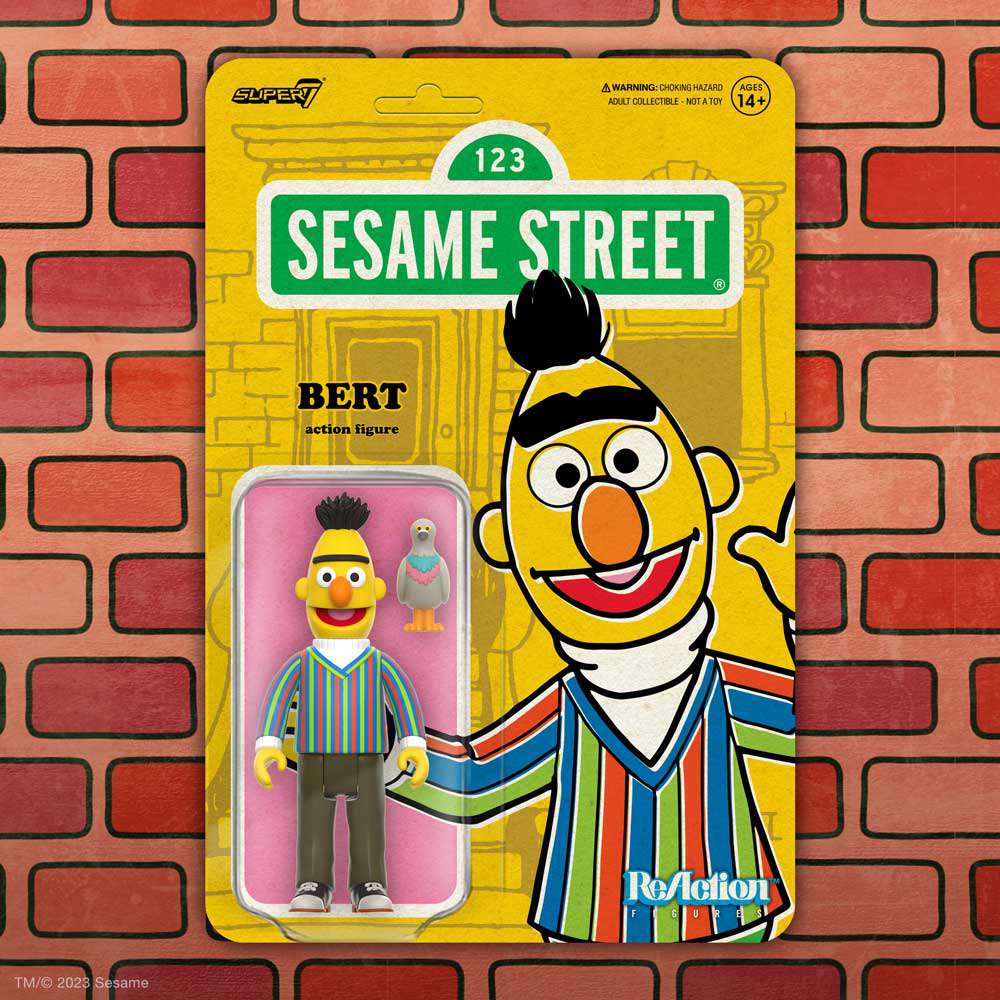 Sesame Street ReAction Bert Figure BY SUPER7 - BRAND SESAME STREET