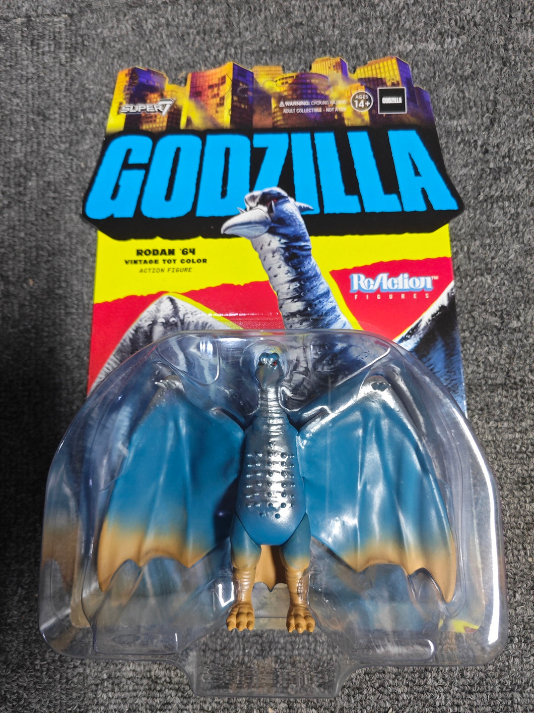 Toho ReAction Rodan (1964 vintage toy color) Figure BY SUPER7 - BRAND GODZILLA