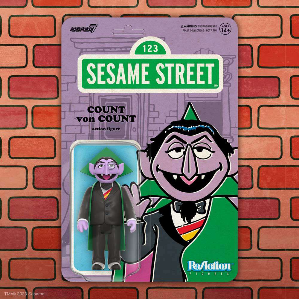 Sesame Street ReAction Count von Count Figure BY SUPER7 - BRAND SESAME STREET