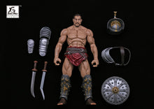 Load image into Gallery viewer, Xesray Studio Fight For Glory 7 inch action figure 1st wave  grand set Medocus The Reaper/Khnuba The Hyaena/Branthoc The Devil Fish
